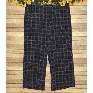 Torrid Wide Leg Women's Black Purple Plaid Windowpane Career Pants Plus Size 28